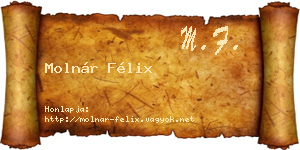 Molnár Félix névjegykártya
