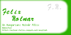 felix molnar business card
